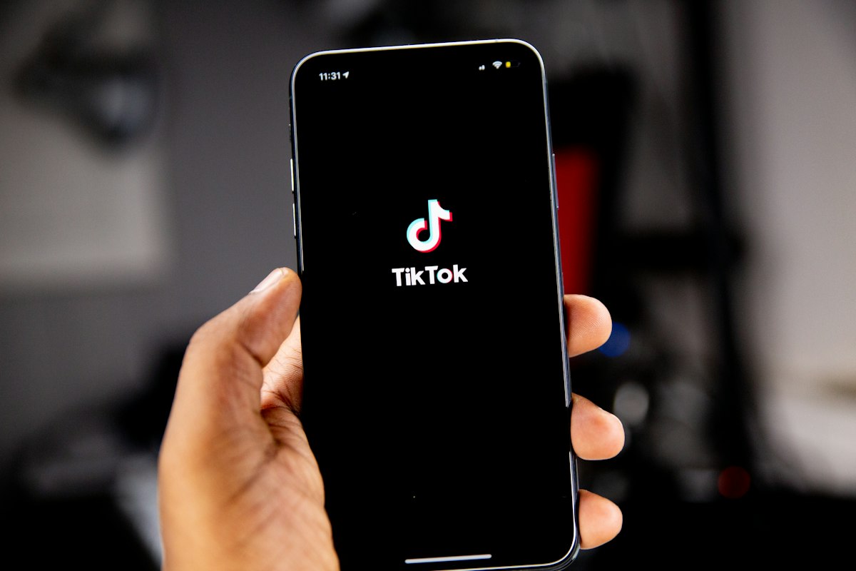 Phone with TikTok open