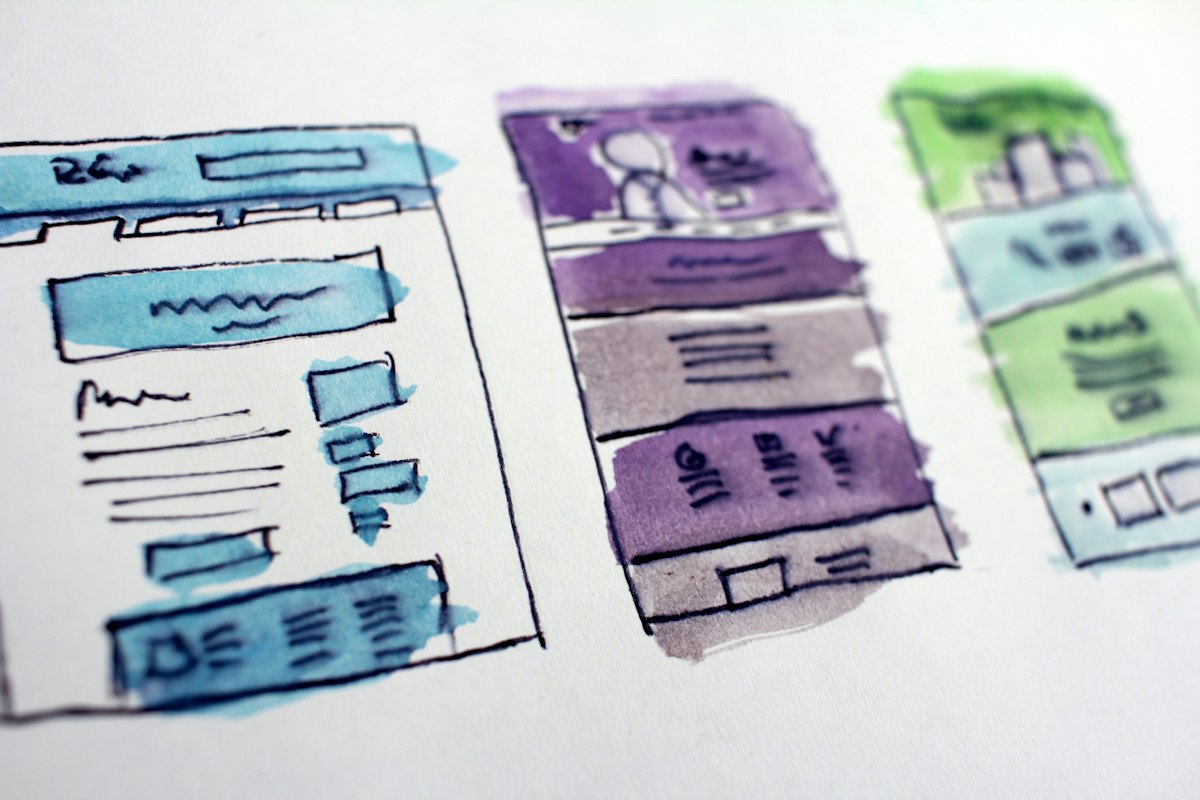 Website wireframe sketches