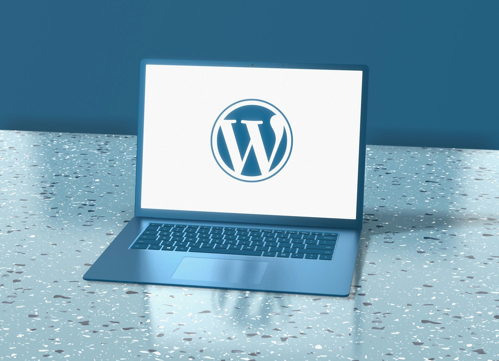 Laptop showing WordPress